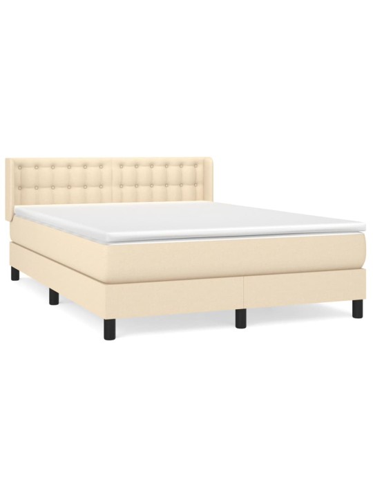 Box spring postel s matrací krémová 140x200 cm textil