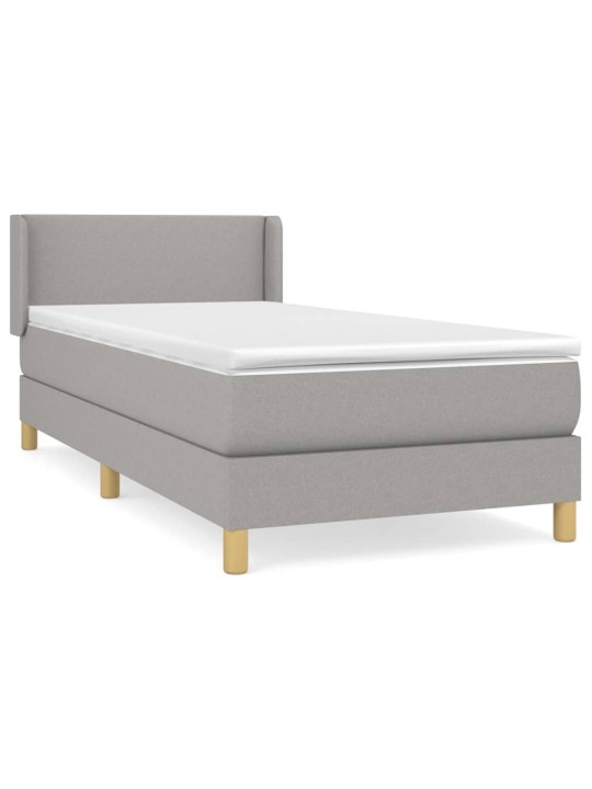 Box spring postel s matrací světle šedá 80 x 200 cm textil