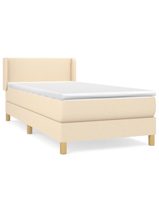 Box spring postel s matrací krémová 80 x 200 cm textil