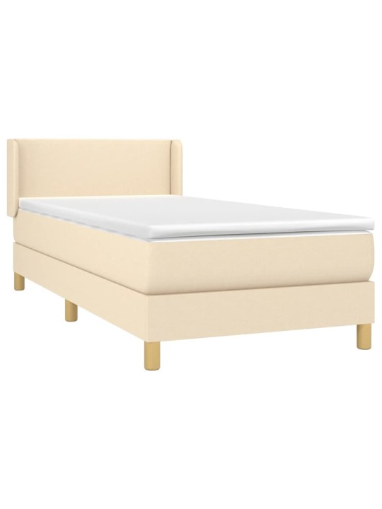 Box spring postel s matrací krémová 80 x 200 cm textil
