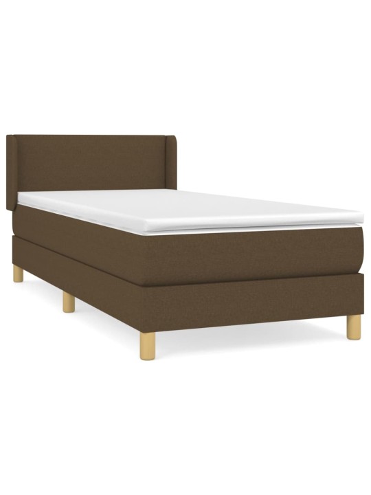 Box spring postel s matrací tmavě hnědá 90x200 cm textil