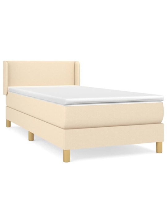 Box spring postel s matrací krémová 100 x 200 cm textil