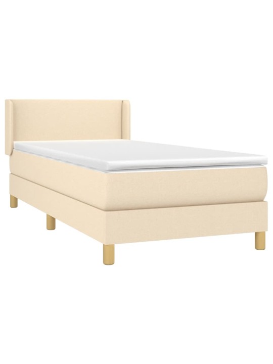 Box spring postel s matrací krémová 100 x 200 cm textil