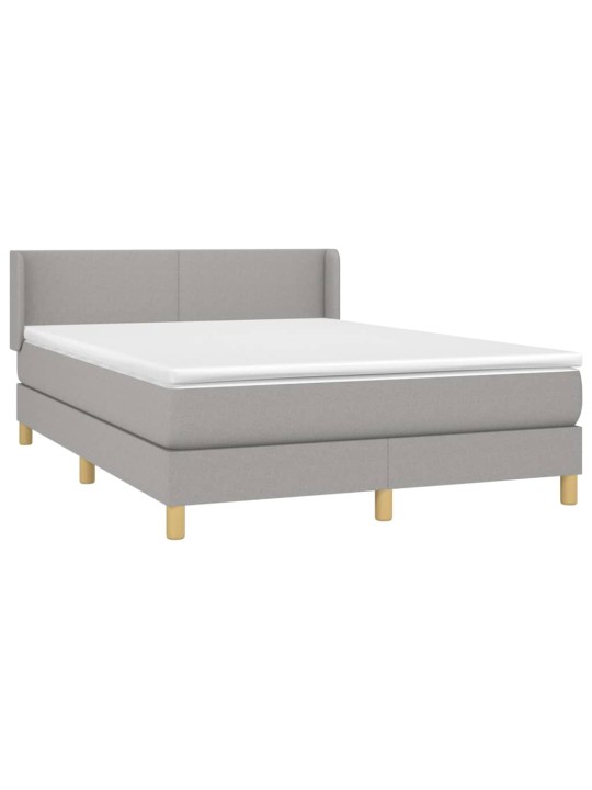 Box spring postel s matrací světle šedá 140 x 190 cm textil