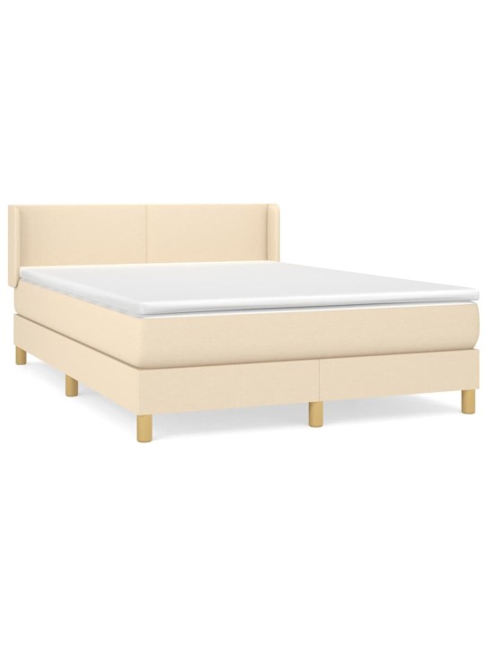 Box spring postel s matrací krémová 140x190 cm textil