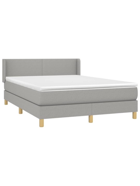 Box spring postel s matrací světle šedá 140 x 200 cm textil