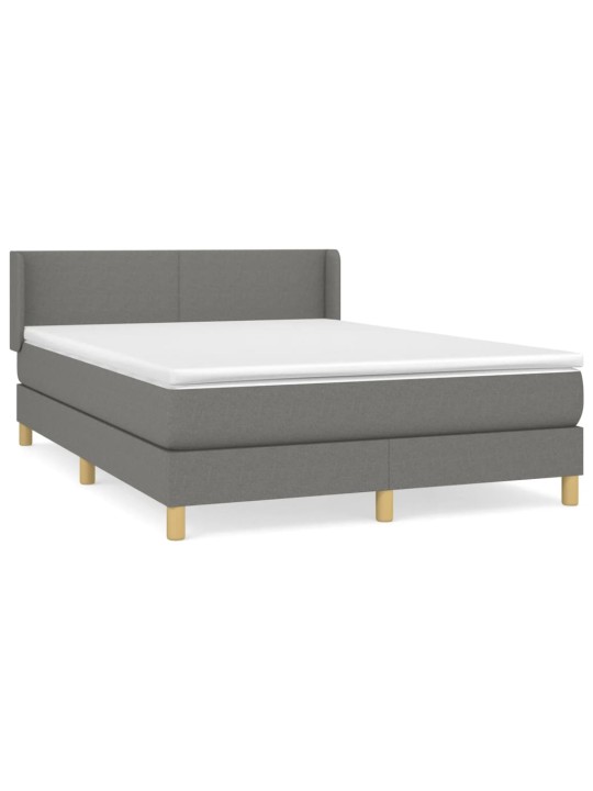 Box spring postel s matrací tmavě šedá 140x200 cm textil