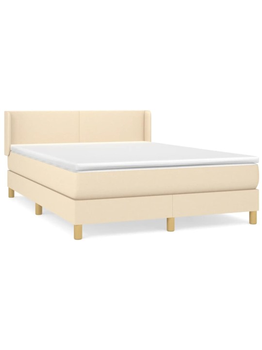 Box spring postel s matrací krémová 140x200 cm textil