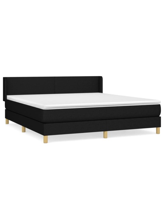 Box spring postel s matrací černá 160x200 cm textil