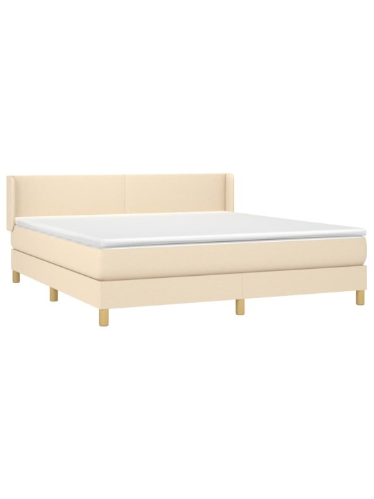 Box spring postel s matrací krémová 160x200 cm textil