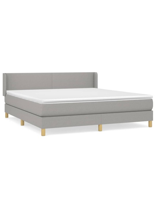 Box spring postel s matrací světle šedá 180 x 200 cm textil