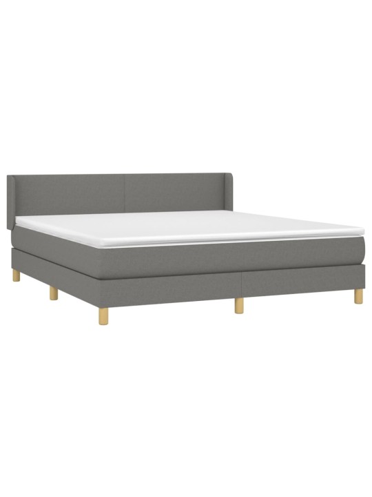 Box spring postel s matrací tmavě šedá 180x200 cm textil
