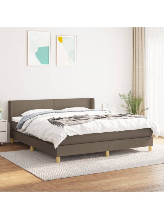 Box spring postel s matrací taupe 180x200 cm textil