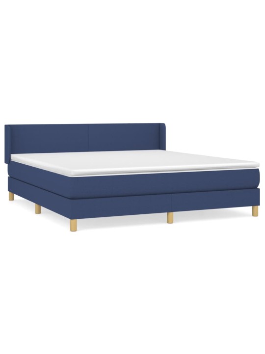 Box spring postel s matrací modrá 180x200 cm textil