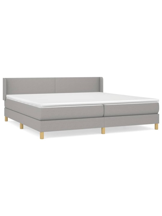 Box spring postel s matrací světle šedá 200 x 200 cm textil
