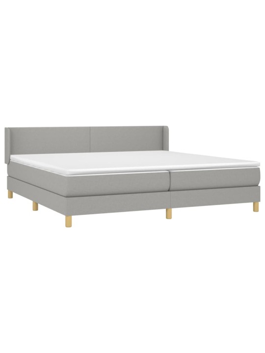 Box spring postel s matrací světle šedá 200 x 200 cm textil