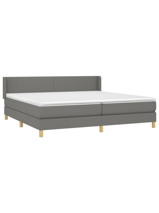 Box spring postel s matrací tmavě šedá 200x200 cm textil