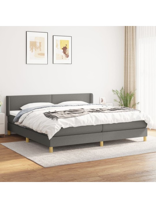 Box spring postel s matrací tmavě šedá 200x200 cm textil