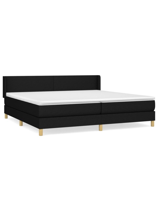 Box spring postel s matrací černá 200x200 cm textil