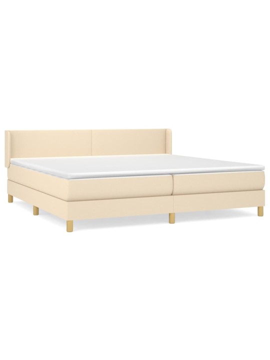 Box spring postel s matrací krémová 200x200 cm textil