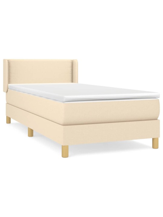 Box spring postel s matrací krémová 80 x 200 cm textil
