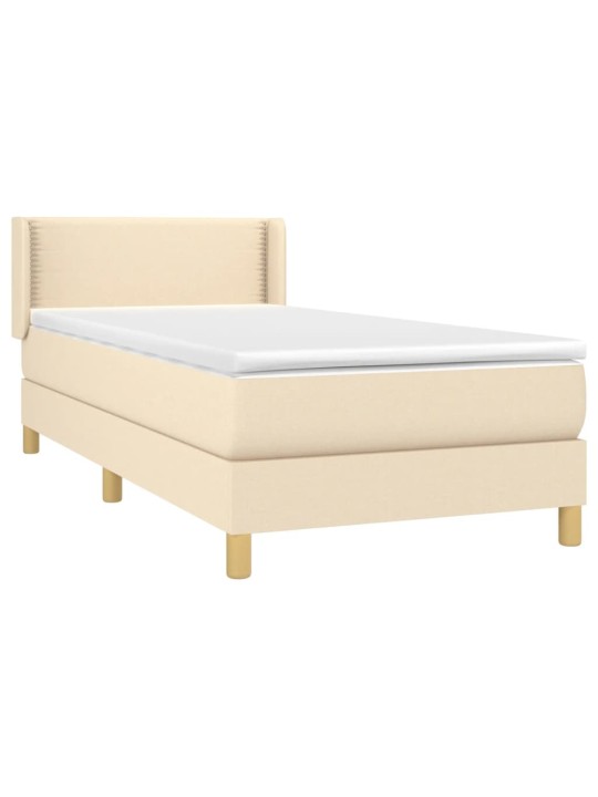 Box spring postel s matrací krémová 80 x 200 cm textil