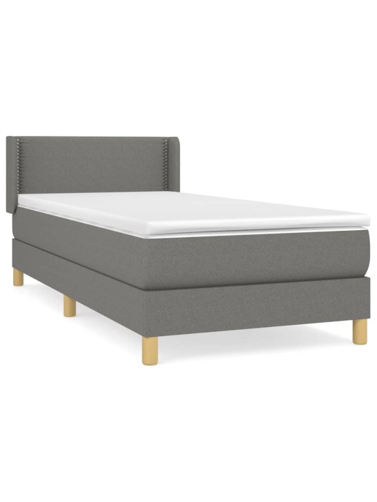 Box spring postel s matrací tmavě šedá 90x200 cm textil