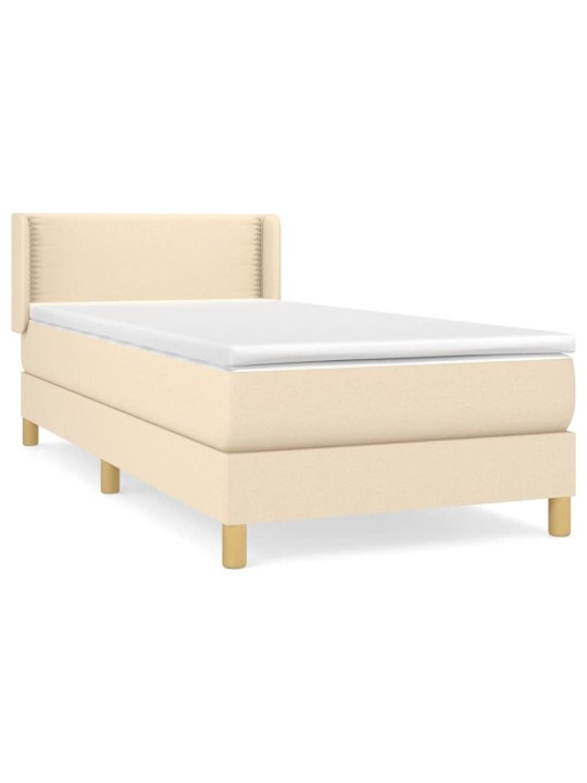 Box spring postel s matrací krémová 100 x 200 cm textil