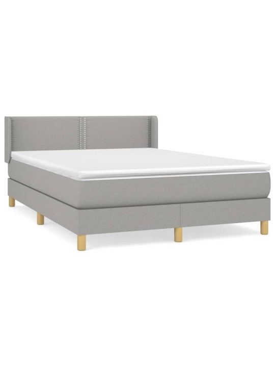 Box spring postel s matrací světle šedá 140 x 200 cm textil