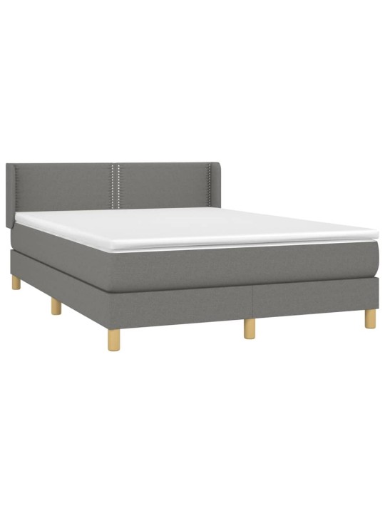 Box spring postel s matrací tmavě šedá 140x200 cm textil