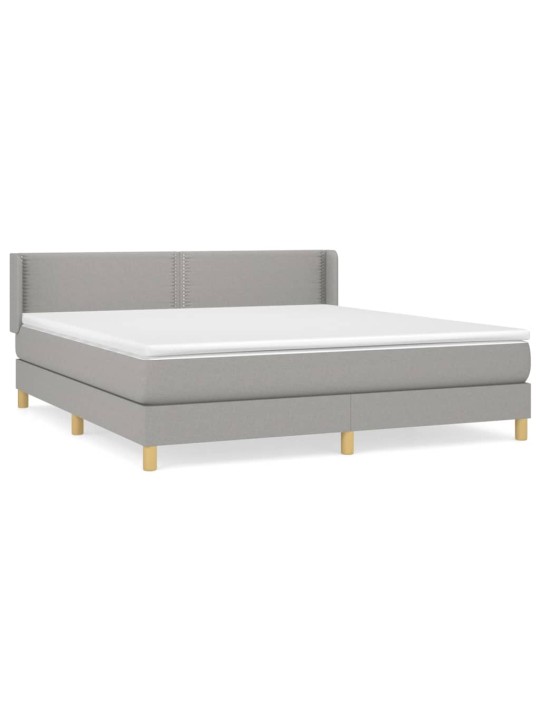 Box spring postel s matrací světle šedá 160 x 200 cm textil