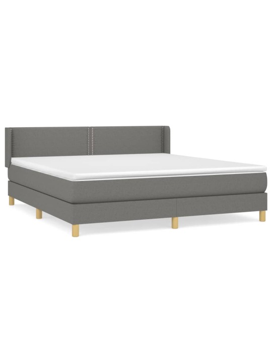 Box spring postel s matrací tmavě šedá 180x200 cm textil