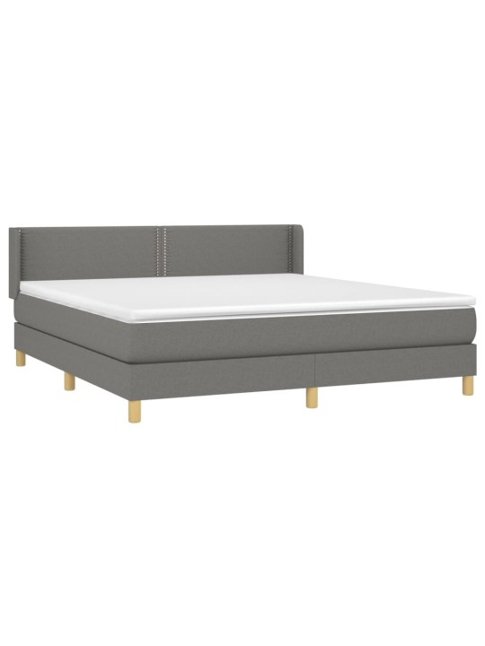Box spring postel s matrací tmavě šedá 180x200 cm textil