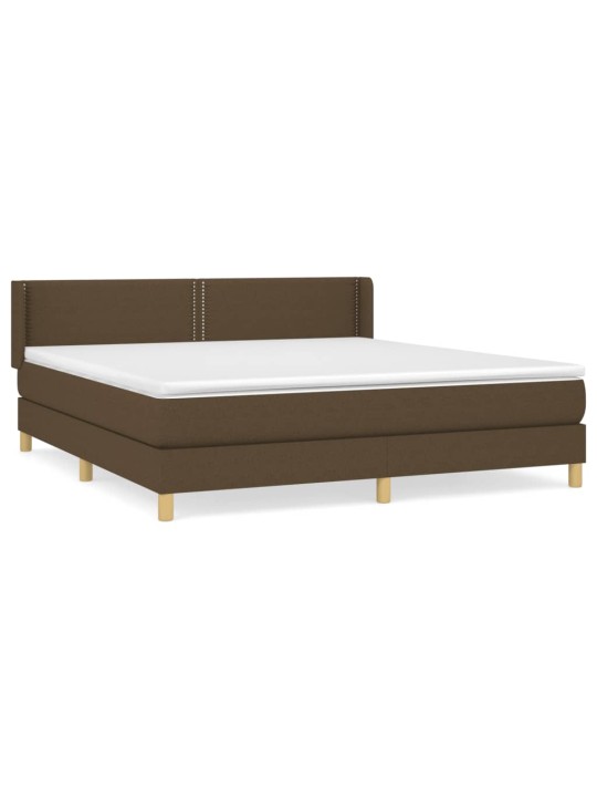Box spring postel s matrací tmavě hnědá 180x200 cm textil