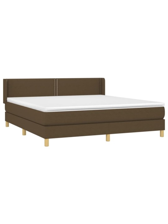 Box spring postel s matrací tmavě hnědá 180x200 cm textil