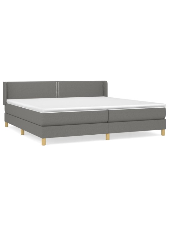 Box spring postel s matrací tmavě šedá 200x200 cm textil