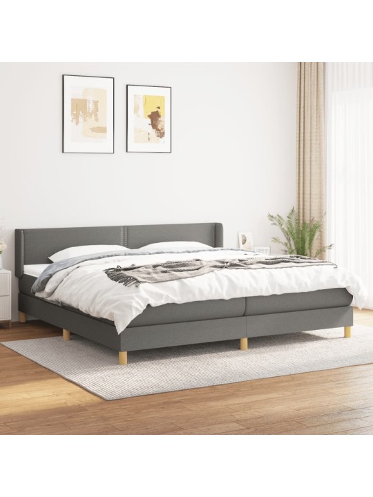 Box spring postel s matrací tmavě šedá 200x200 cm textil