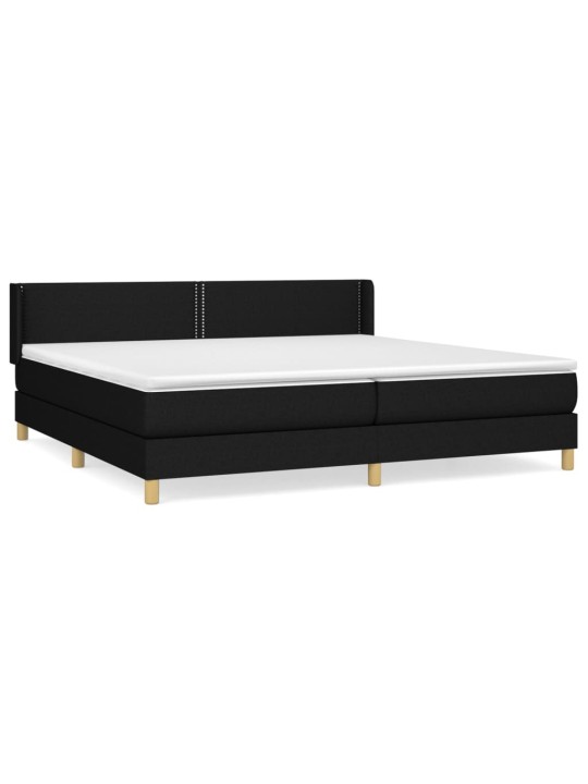 Box spring postel s matrací černá 200x200 cm textil