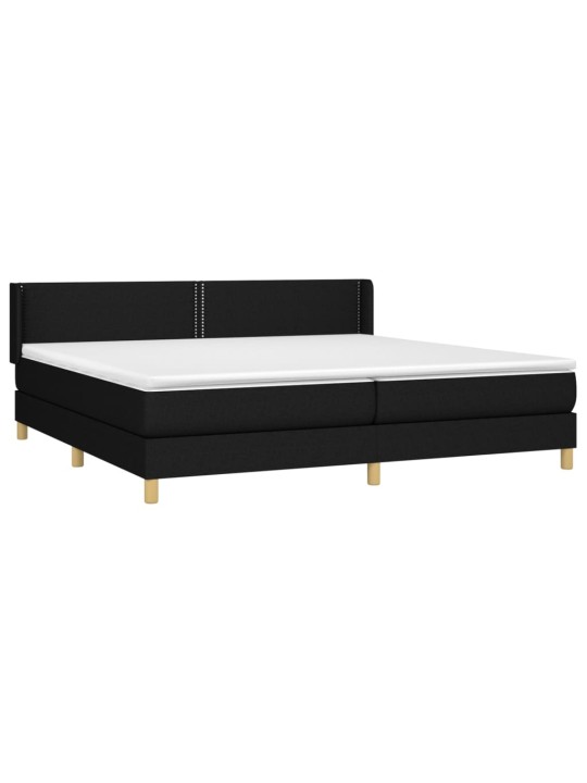 Box spring postel s matrací černá 200x200 cm textil