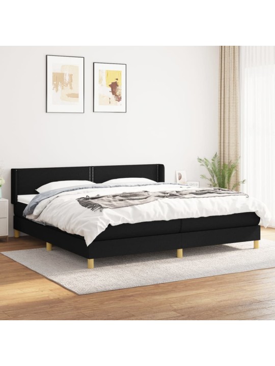 Box spring postel s matrací černá 200x200 cm textil