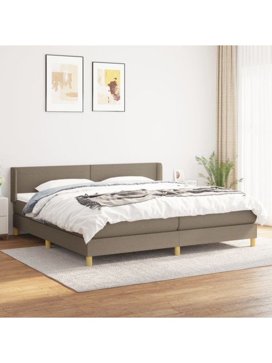 Box spring postel s matrací taupe 200x200 cm textil