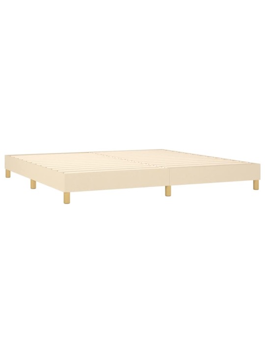 Box spring postel s matrací krémová 200x200 cm textil