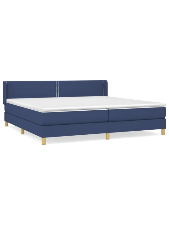 Box spring postel s matrací modrá 200x200 cm textil