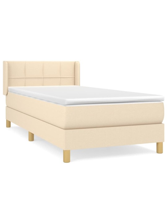 Box spring postel s matrací krémová 100 x 200 cm textil