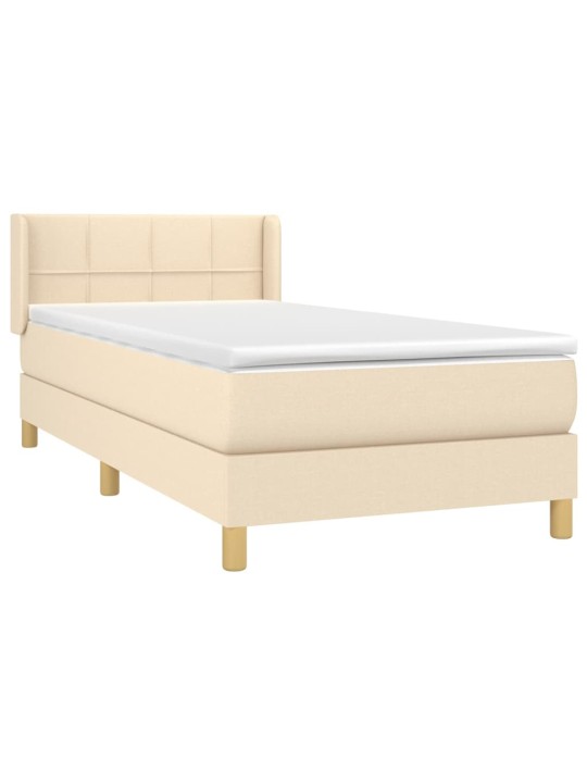 Box spring postel s matrací krémová 100 x 200 cm textil