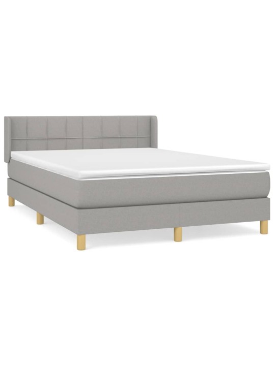Box spring postel s matrací světle šedá 140 x 200 cm textil