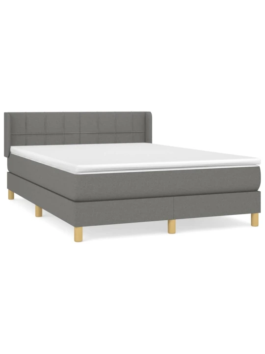 Box spring postel s matrací tmavě šedá 140x200 cm textil