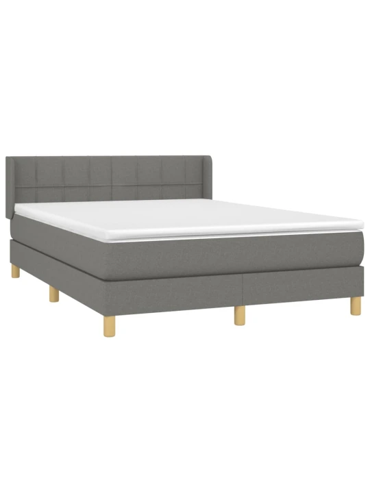Box spring postel s matrací tmavě šedá 140x200 cm textil