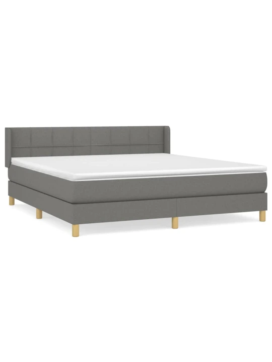 Box spring postel s matrací tmavě šedá 160x200 cm textil