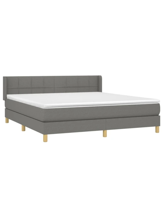 Box spring postel s matrací tmavě šedá 160x200 cm textil